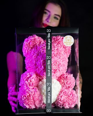 🩷🤍 Růžovo-bílý Medvídárek Big Classic 40cm je luxusní dárek z lásky 💝 Tohoto medvídka a další krásné dárky pro ženy...